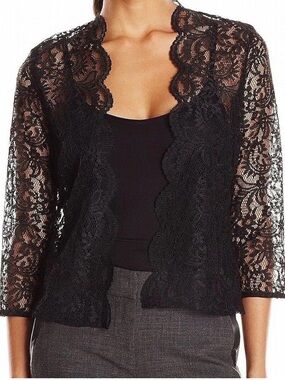 Calvin‎ Klein Black Lace Cardigan Size Small